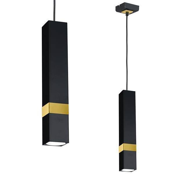 Nowoczesna lampa wisząca VIDAR BLACK/GOLD 1xGU10 MLP6279