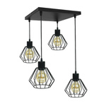 LAMPA WISZĄCA SUFITOWA PLAFON KWADRAT DIAMENT CZARNA MODERNO