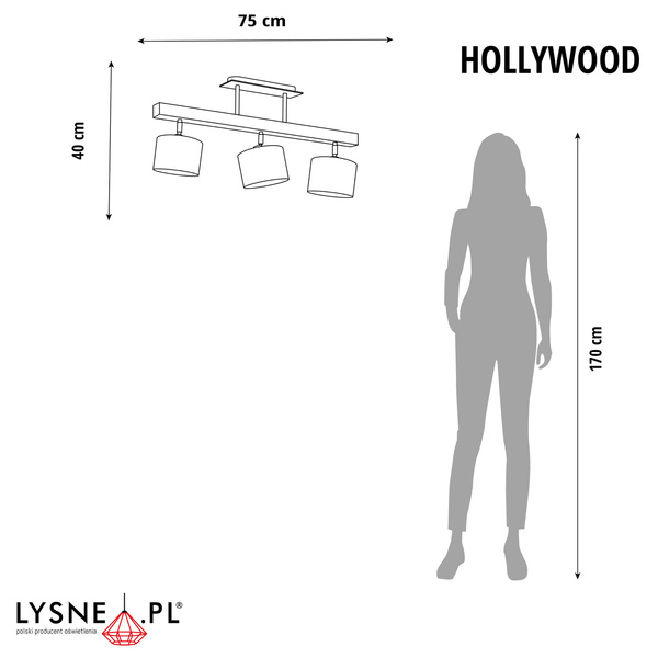 Lampa sufitowa do pokoju dziewczynki różowe abażury Hollywood