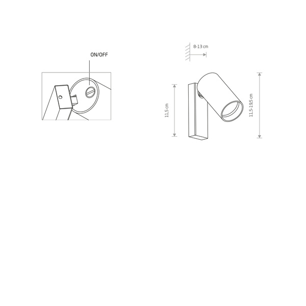 Lampa punktowa natynkowa MONO KINKIET I 10W GU10 | biały