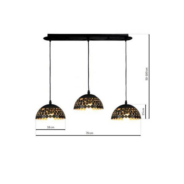 Lampa wisząca LISA, ML6136, czarny/złoty, 3x60W E27 