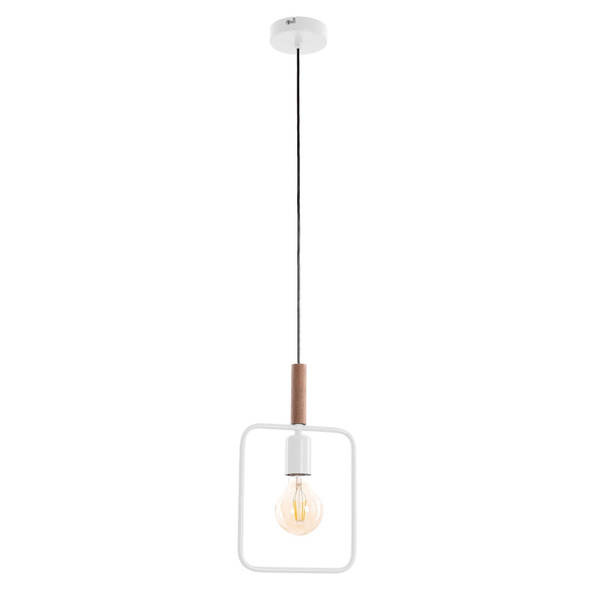 Lampa wisząca biała regulowana wysokość 60W E27 Frame 31-73563