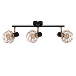 Lampa ścienna sufitowa listwa potrójna czarno-złota Acrobat Candellux 93-66640