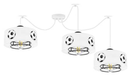 Lampa sufitowa do pokoju piłkarza pająk regulowana 3-punktowa Mundial 3XE27 Led