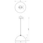 Lampa wisząca BETA, MLP8954, 35 cm, czarny/biały, 1x60W E27