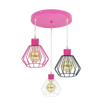 Lampa sufitowa do pokoju dziecięcego kolorowa Edison Loft 3xE27 Led