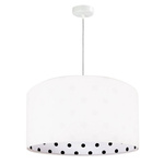 Lampa wisząca do pokoju dziecięcego w czarne groszki na białym tle średnica 40 cm