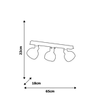 Lampa sufitowa nowoczesna reflektorek kula OVAL III biały szer. 65cm