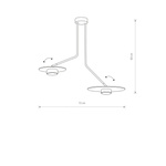 Lampa sufitowa regulowana DISK II sklejka GX53 | czarny brązowy