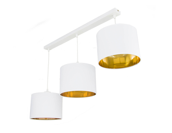 Nowoczesna biała lampa wisząca złoty środek Mirror Line White 3 