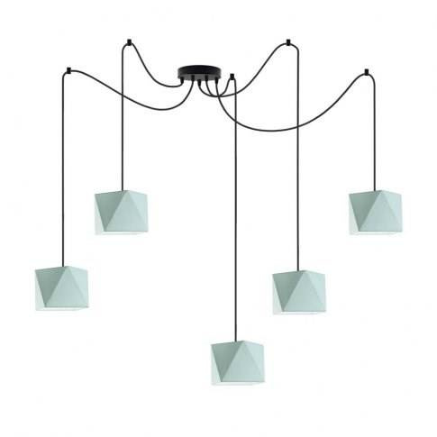 Lampa sufitowa do pokoju dziecka kolorowe abażury Świetlisty Diamencik 5xE27