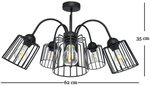 LAMPA SUFITOWA ARCANA 5 CZARNA TUBA