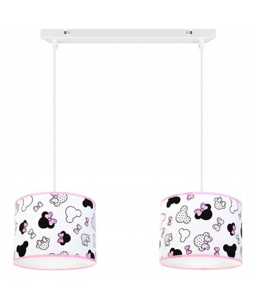 Lampa wisząca do pokoju dziewczynki z abażurem regulowana Myszka Miki 2xE27 Led