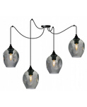Lampa wisząca industrialna typu pająk szklane klosze 4xE27 Led 
