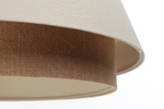 Lampa w stylu Boho podwójny abażur welur i naturalna juta kremowa 