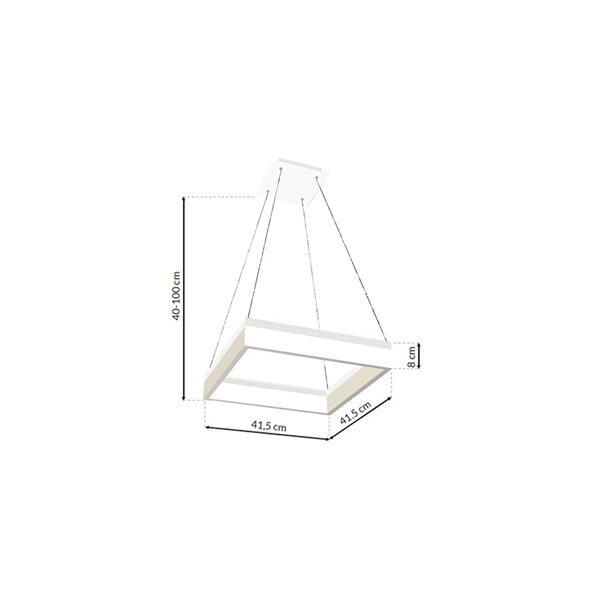 Lampa wisząca NERO WHITE 32W LED wys. 60-100cm | biała