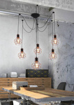 Lampa wisząca sufitowa czarno-miedziana 6x60W Verin Candellux 36-43092