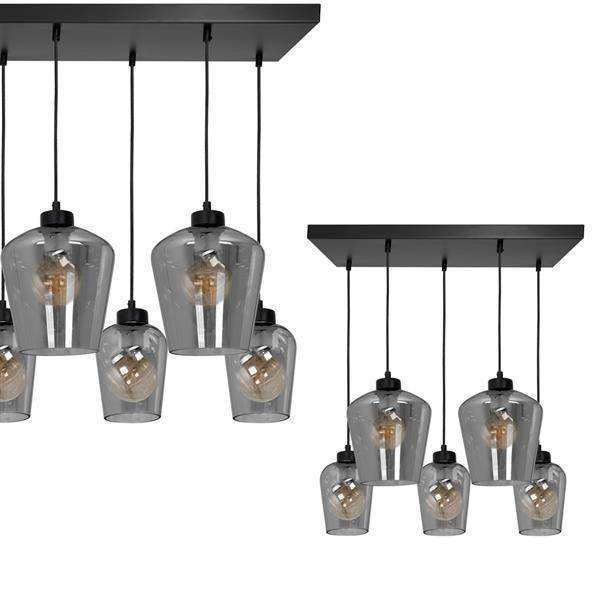 Nowoczesna lampa wisząca prostokąt SANTIAGO SMOKED MLP6616