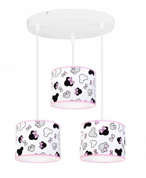 Lampa wisząca do pokoju dziewczynki z abażurem Myszki Miki 3xE27 Led