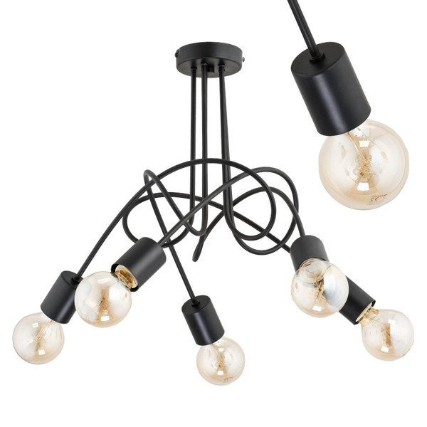 Żyrandol czarny nowoczesny TANGO BLACK śr. 50cm