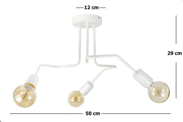 Lampa sufitowa do pokoju dziecka biała Vanessa 3xE27 Loft