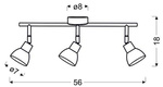 Lampa ścienna LED 3x5W COB ROY 93-67616 LISTWA BIAŁY