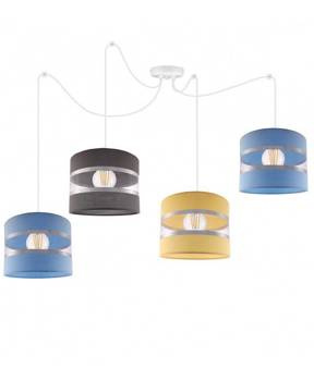 Lampa do pokoju dziecięcego typu pająk, kolorowe abażury