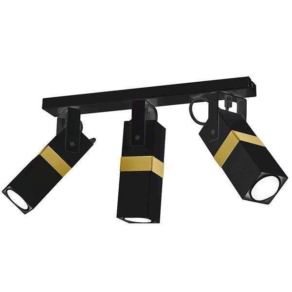 Nowoczesna lampa sufitowa VIDAR BLACK/GOLD 3xGU10 MLP6278
