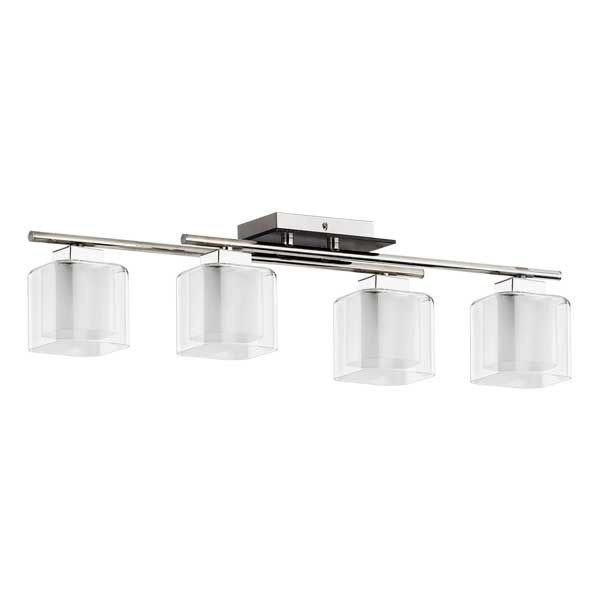 Lampa sufitowa nowoczesna listwa SQUARE wenge/chrom szer. 81cm