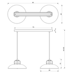 Lampa wisząca FELIX GREEN/GOLD 2xE27