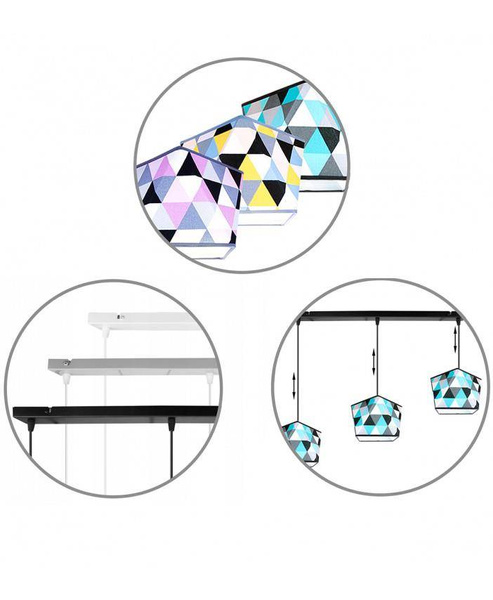 Lampa wisząca do pokoju dziecka potrójna Diament