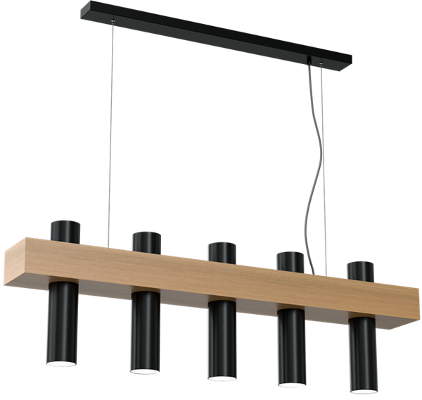 Nowoczesna lampa wisząca WEST BLACK 5xGU10 MLP5511