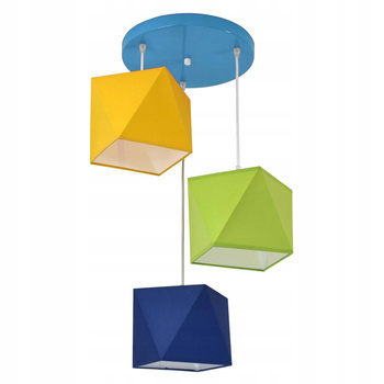 Lampa wisząca do pokoju dziecięcego kolorowa Świetlisty Diamencik 3xE27 Led