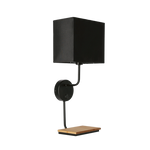 KETO KINKIET CZARNY 1X40W E14 ABAŻUR Z WŁĄCZNIKIEM
