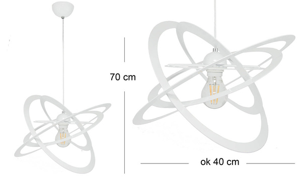 Lampa sufitowa jednopunktowa dziecięca biała nowoczesna Sferis 