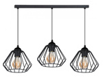 Lampa sufitowa do pokoju młodzieżowego czarna listwa druciak WIRE 3xE27 Led 