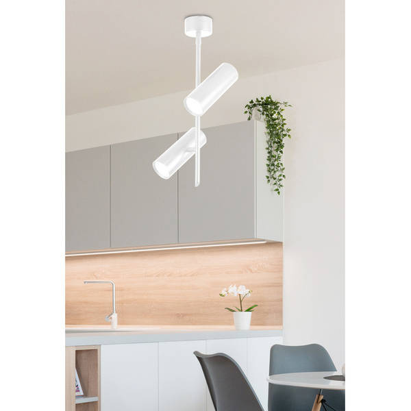 Lampa sufitowa LED 2x5W 4000 biała regulowana Tuba Candellux 32-76274