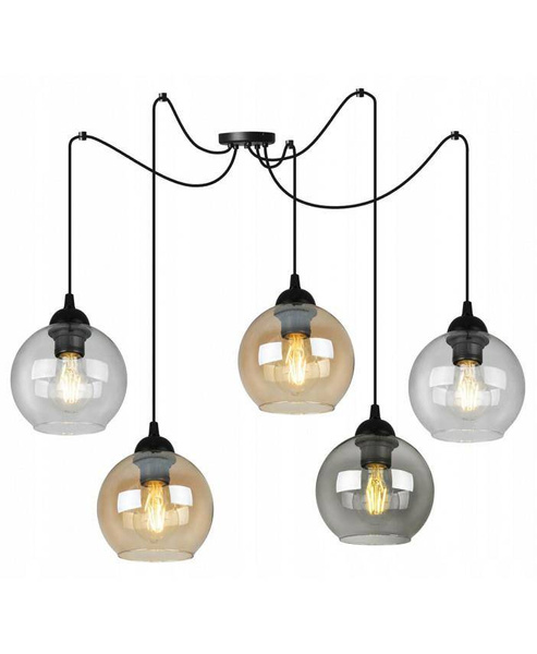 Nowoczesna lampa typu pająk szklane klosze kolory do wyboru.