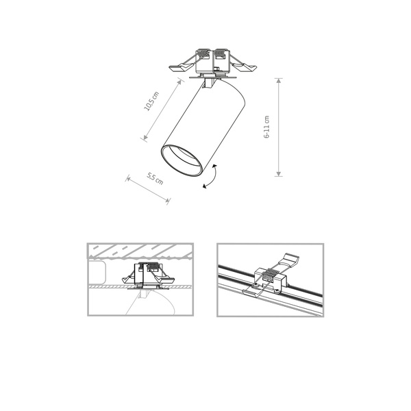Lampa 1 punktowa podtynkowa MONO SURFACE I 10W GU10 | biały złoty