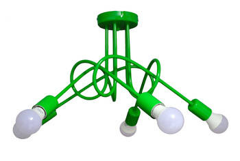 Lampa sufitowa dla dzieci zielona Mondo 5 Loft