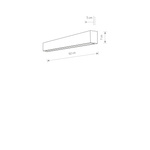 Kinkiet STRAIGHT WALL LED SILVER S 62cm T8 11W | czarny