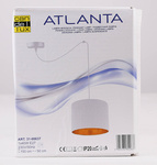 Lampa wisząca biała tkany abażur Atlanta 31-00637