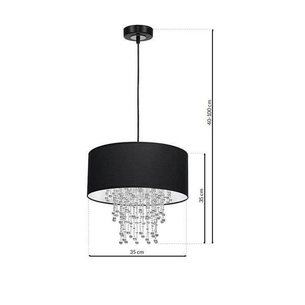 Nowoczesna lampa wisząca ALMERIA BLACK/CHROME 1xE27 MLP6431