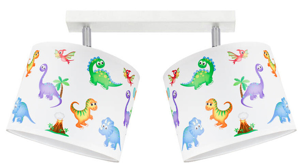 Lampa ścienna do pokoju dziecięcego na przegubie regulowana Dinozaury 1xE27