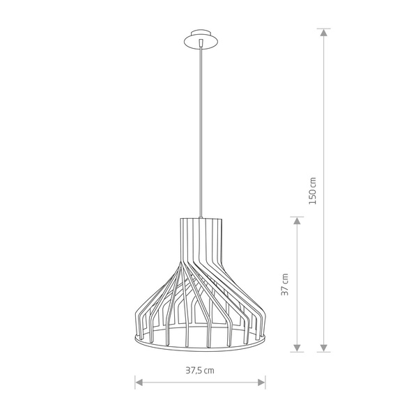 Lampa wisząca sklejka BIO 38cm E27