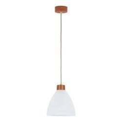 Lampa wisząca zwis drewniana EVO drewno/biały śr. 23cm