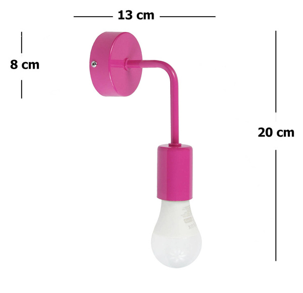 Lampa ścienna kinkiet do pokoju dziewczynki różowy w stylu loft Vanessa 1xE27