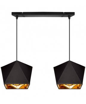 Lampa wisząca czara, abażur złoty środek Diament