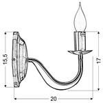 LAMPA ŚCIENNA KINKIET CANDELLUX MUZA 21-69149  E14 PATYNA