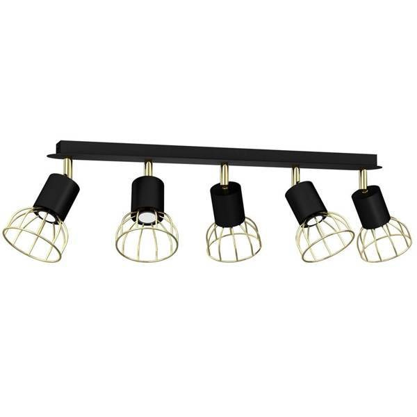 Lampa sufitowa DANTE, MLP7247, czarny/złoty, 5x8W LED GU10